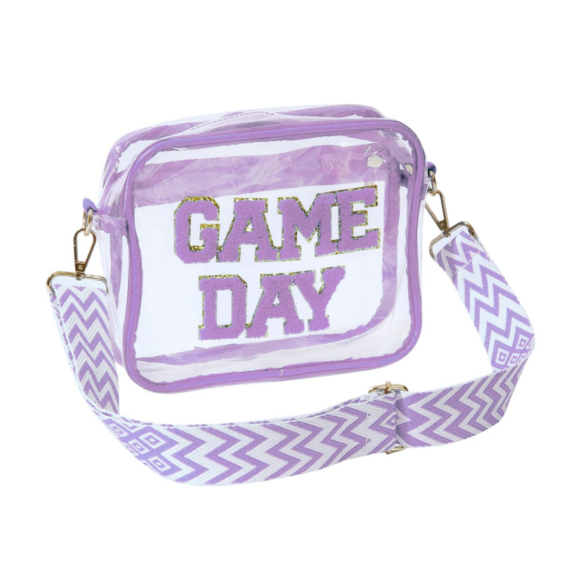 PVC crossbody torba s izvezenim slovima (PVC materijal; uzorak slova; urbano jednostavan stil; za vanjske sportove; sportska torba)