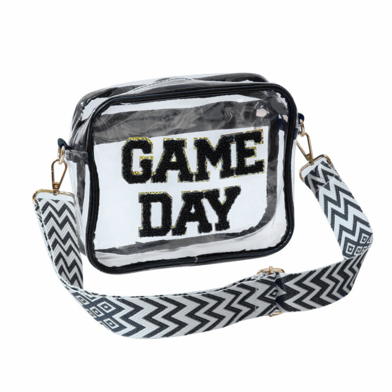 PVC crossbody torba s izvezenim slovima (PVC materijal; uzorak slova; urbano jednostavan stil; za vanjske sportove; sportska torba)
