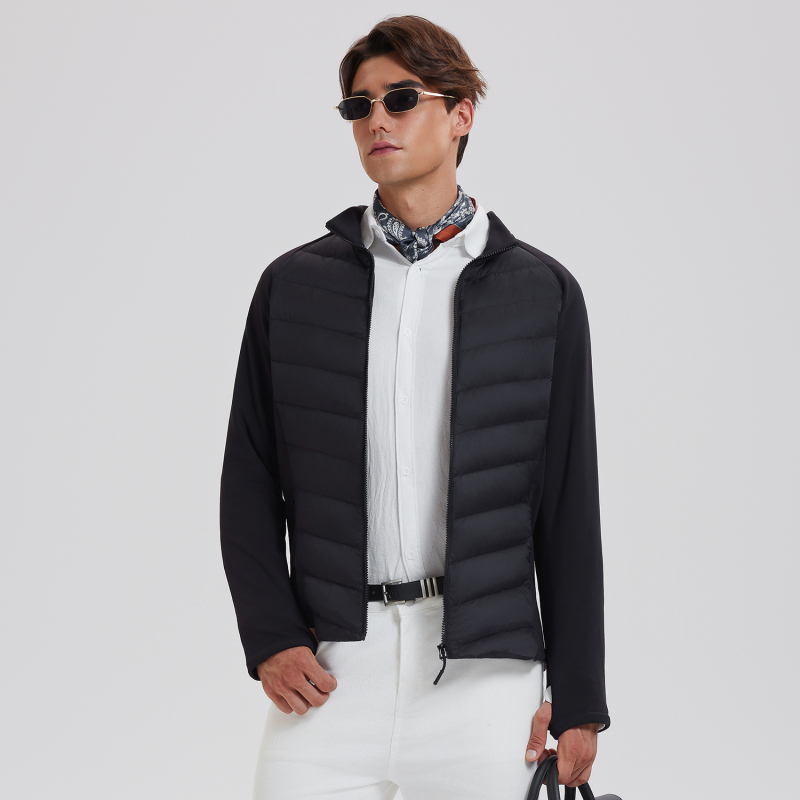Muška puffer jakna - Slim Fit; Punjeno gusjim perjem 250–300 g; Sadržaj perja 51–55%; Zaštita od hladnoće -20°C do -5°C