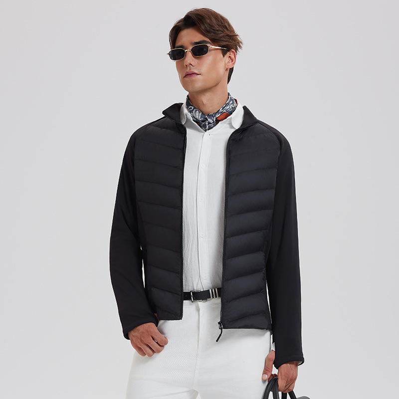 Muška puffer jakna - Slim Fit; Punjeno gusjim perjem 250–300 g; Sadržaj perja 51–55%; Zaštita od hladnoće -20°C do -5°C