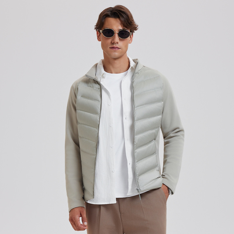 Muška puffer jakna - Slim Fit; Punjeno gusjim perjem 250–300 g; Sadržaj perja 51–55%; Zaštita od hladnoće -20°C do -5°C