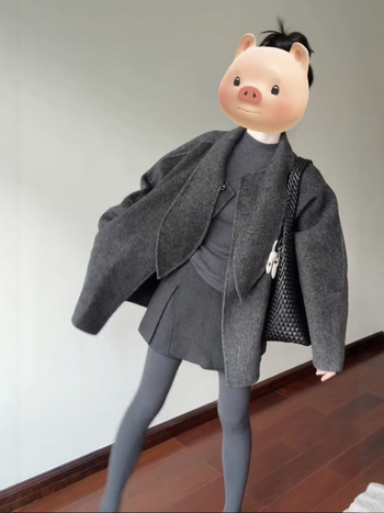 Палто в корейско-японски стил за ежедневието, къс модел, дълги ръкави, еднобортно закопчаване.