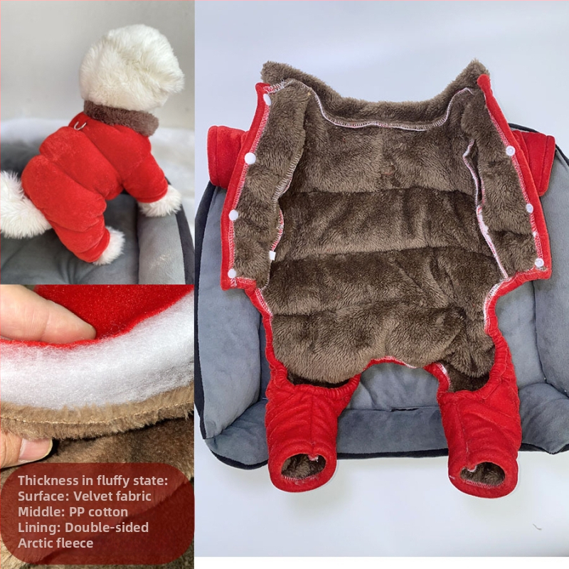 Beggar cat bársonyos pamut kabát állatoknak — poliészter, mindennapi stílus, téli viselet