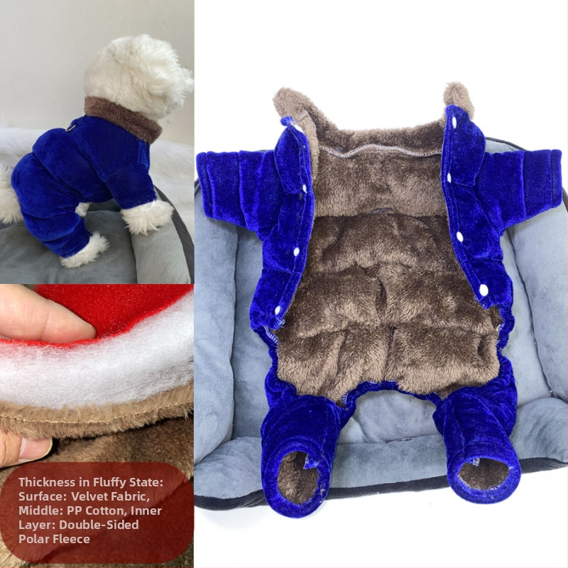 Beggar cat bársonyos pamut kabát állatoknak — poliészter, mindennapi stílus, téli viselet