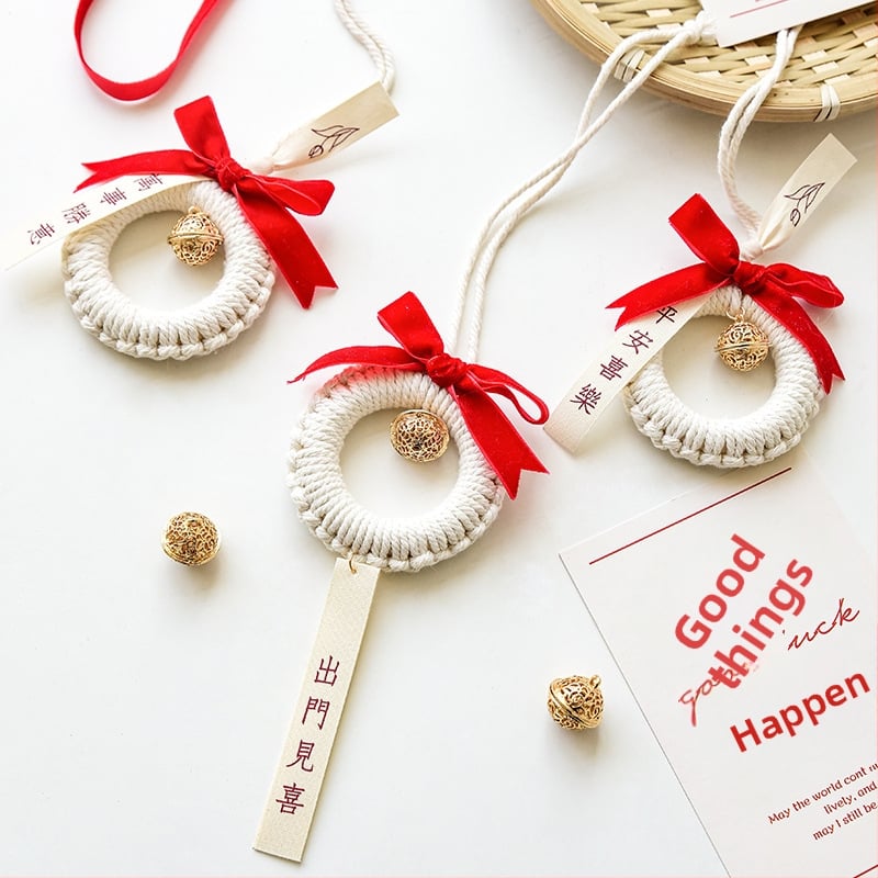 Nuchi ornament de Anul Nou cu clopoțel, caracter de binecuvântare și motiv zodiacal, pandant mini suspendat pentru Festivalul de primăvară