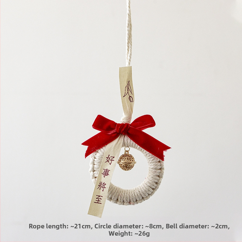 Nuchi ornament de Anul Nou cu clopoțel, caracter de binecuvântare și motiv zodiacal, pandant mini suspendat pentru Festivalul de primăvară