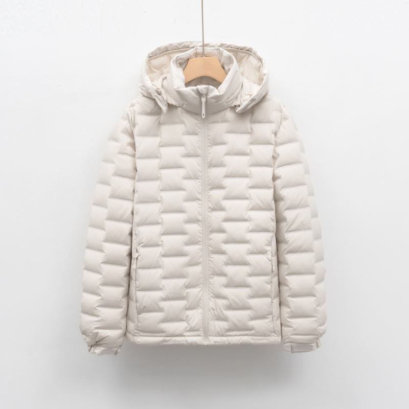 Férfiaknak készült könnyű téli pehelykabát, álló gallérral, 86–90% pehelytartalom, 100 töltet, -5°C–0°C védelem