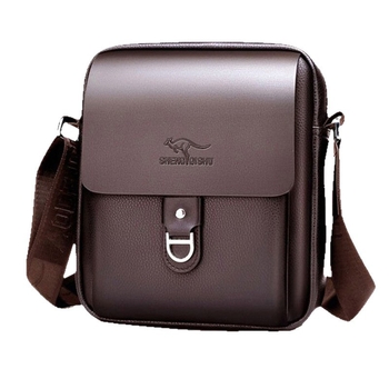 Muška PU kožna crossbody torba — poslovni stil, vodootporna, protivkrađa, otporna na habanje, jednobojna, podstava od poliestera
