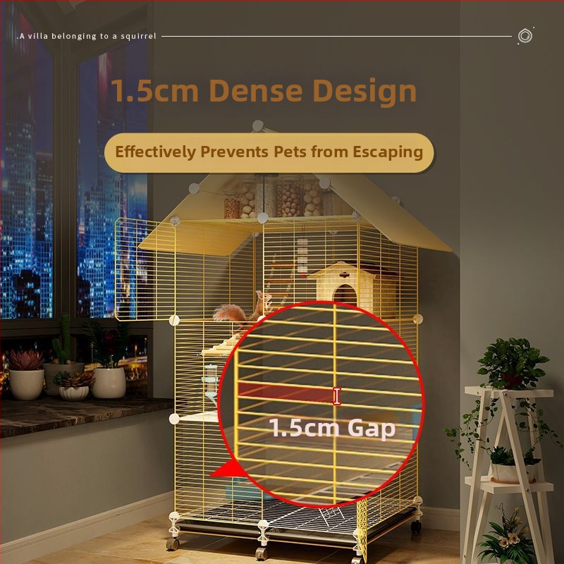 Klietka pre činčilu, nerezová oceľ, 3-podlažná platforma, model F98S57777S565T