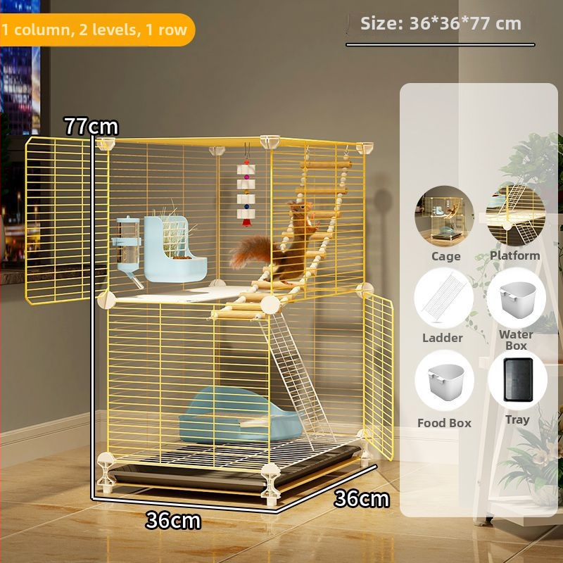 Клетка за чинчила, неръждаема стомана, 3-етажна платформа, модел F98S57777S565T