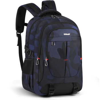 Rucsac pentru gimnaziu și liceu din stofă Oxford, impermeabil, protecție a coloanei vertebrale, model camuflaj, bretele curbate