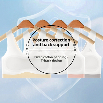 Σουτιέν χωρίς ραφές για κορίτσια, σε στυλ γιλέκο, με υπερλεπτές διαμορφωμένες κάψες, πλήρες κάλυμμα, σταθεροί ιμάντες, χωρίς μεταλλική ενίσχυση, διαπνέον νάιλον, στυλ καρτούν, για ηλικίες 13–18 ετών