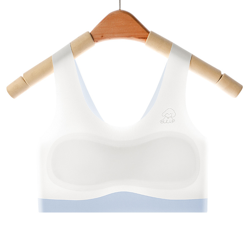 Σουτιέν χωρίς ραφές για κορίτσια, σε στυλ γιλέκο, με υπερλεπτές διαμορφωμένες κάψες, πλήρες κάλυμμα, σταθεροί ιμάντες, χωρίς μεταλλική ενίσχυση, διαπνέον νάιλον, στυλ καρτούν, για ηλικίες 13–18 ετών