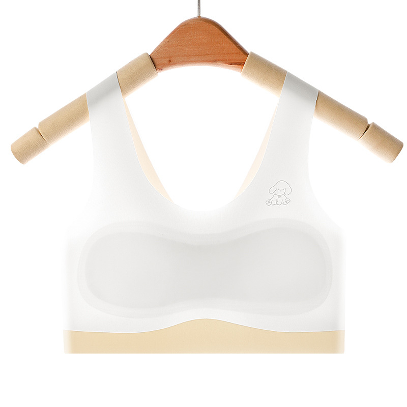 Σουτιέν χωρίς ραφές για κορίτσια, σε στυλ γιλέκο, με υπερλεπτές διαμορφωμένες κάψες, πλήρες κάλυμμα, σταθεροί ιμάντες, χωρίς μεταλλική ενίσχυση, διαπνέον νάιλον, στυλ καρτούν, για ηλικίες 13–18 ετών