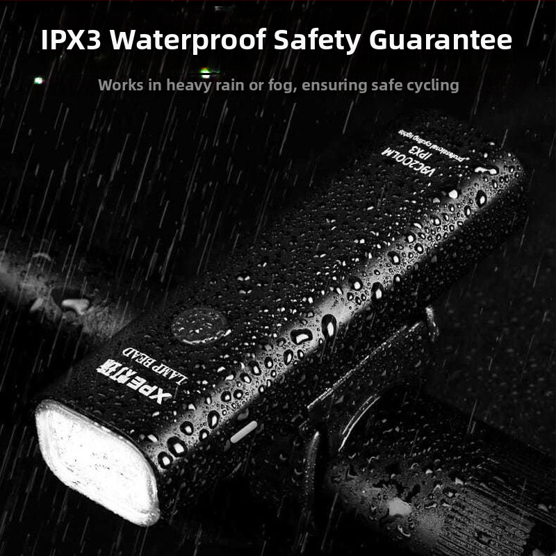 Предна светлина за велосипед от алуминиева сплав, презареждаща се, силна мощност за планински велосипед и нощно каране