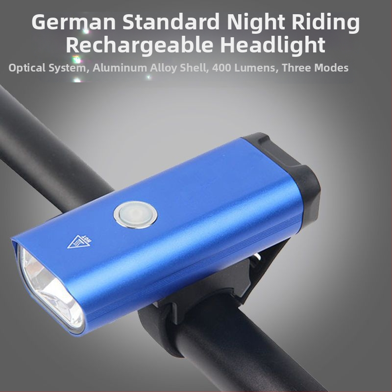 Предна светлина за велосипед от алуминиева сплав, презареждаща се, силна мощност за планински велосипед и нощно каране
