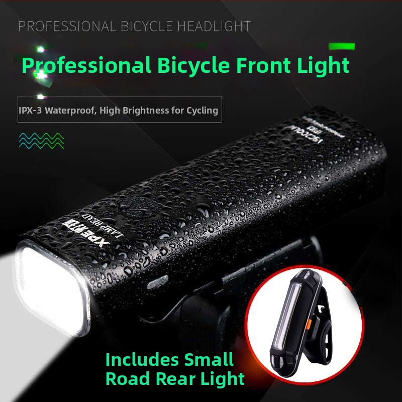 Предна светлина за велосипед от алуминиева сплав, презареждаща се, силна мощност за планински велосипед и нощно каране