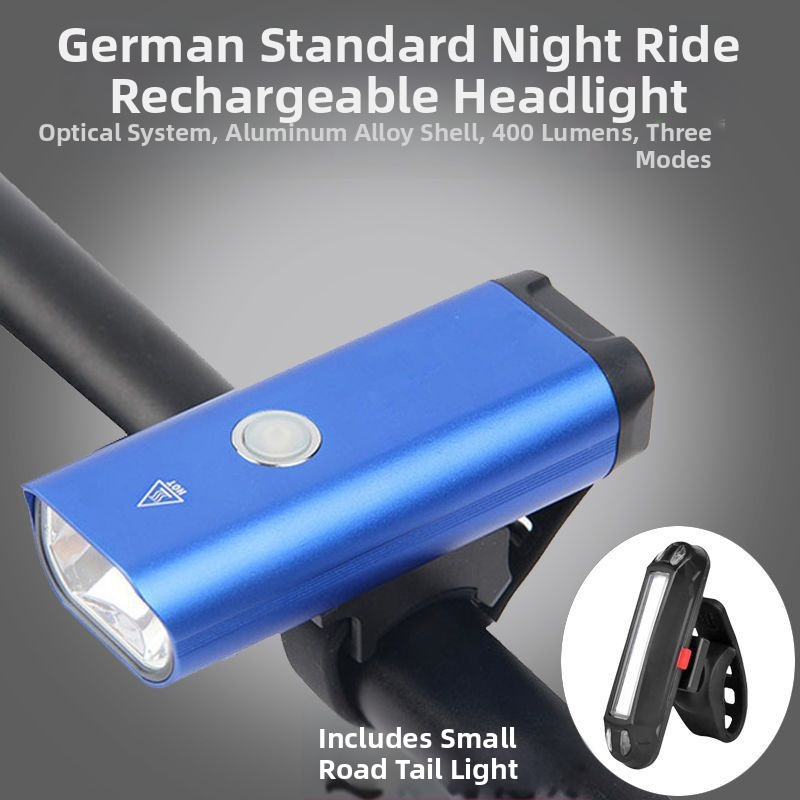 Предна светлина за велосипед от алуминиева сплав, презареждаща се, силна мощност за планински велосипед и нощно каране