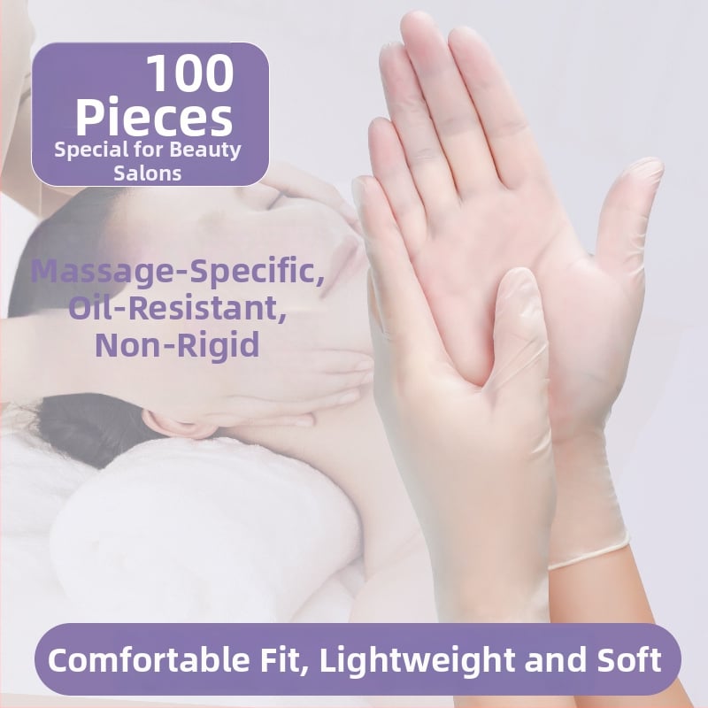 Mănuși de masaj de unică folosință din PVC, anti-alunecare, design transparent, grosime până la 0.05 mm, model Yingke
