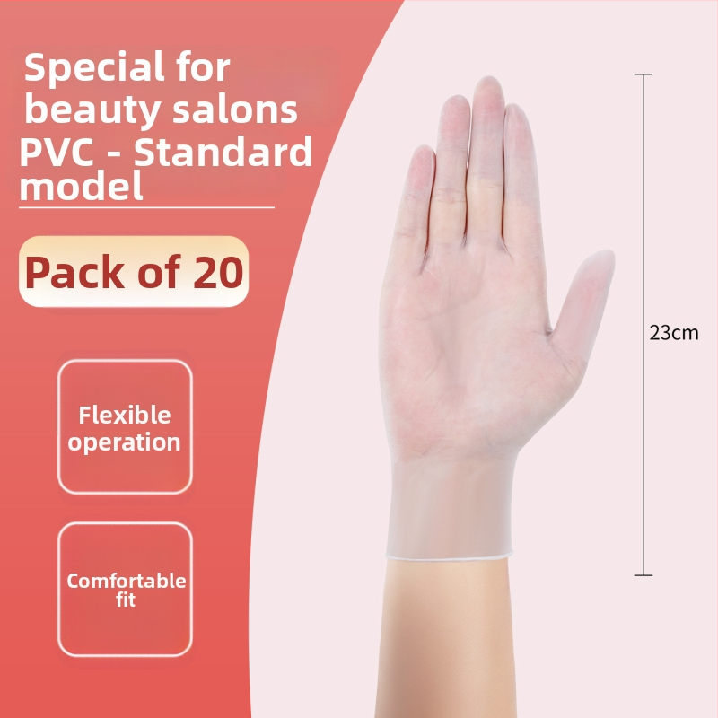 Mănuși de masaj de unică folosință din PVC, anti-alunecare, design transparent, grosime până la 0.05 mm, model Yingke