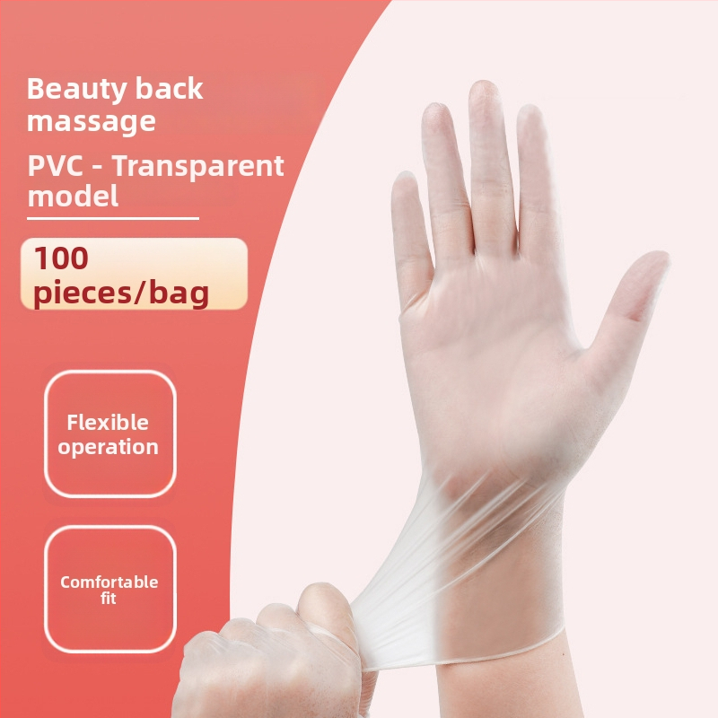 Mănuși de masaj de unică folosință din PVC, anti-alunecare, design transparent, grosime până la 0.05 mm, model Yingke
