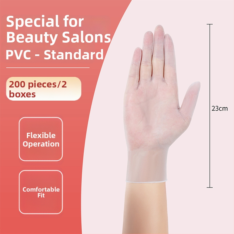 Mănuși de masaj de unică folosință din PVC, anti-alunecare, design transparent, grosime până la 0.05 mm, model Yingke