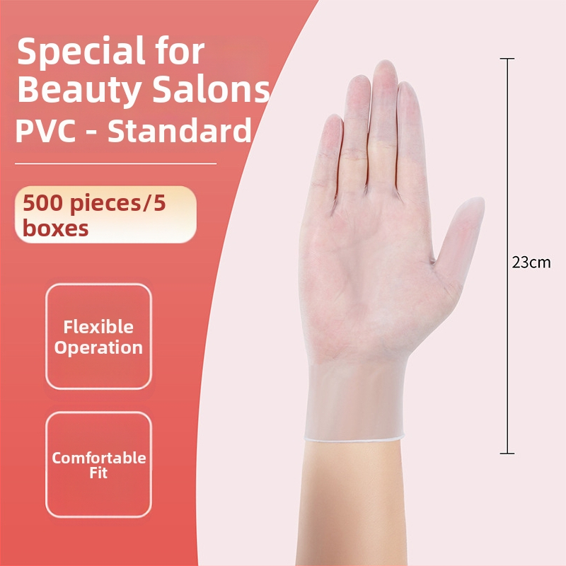 Mănuși de masaj de unică folosință din PVC, anti-alunecare, design transparent, grosime până la 0.05 mm, model Yingke