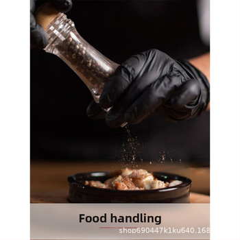 Mănuși de nitril de unică folosință, rezistente la ulei și antiderapante, certificate pentru alimentație; potrivite pentru gătit gourmet, industria frumuseții, îngrijirea animalelor, grădinărit și reparații ale mașinilor.