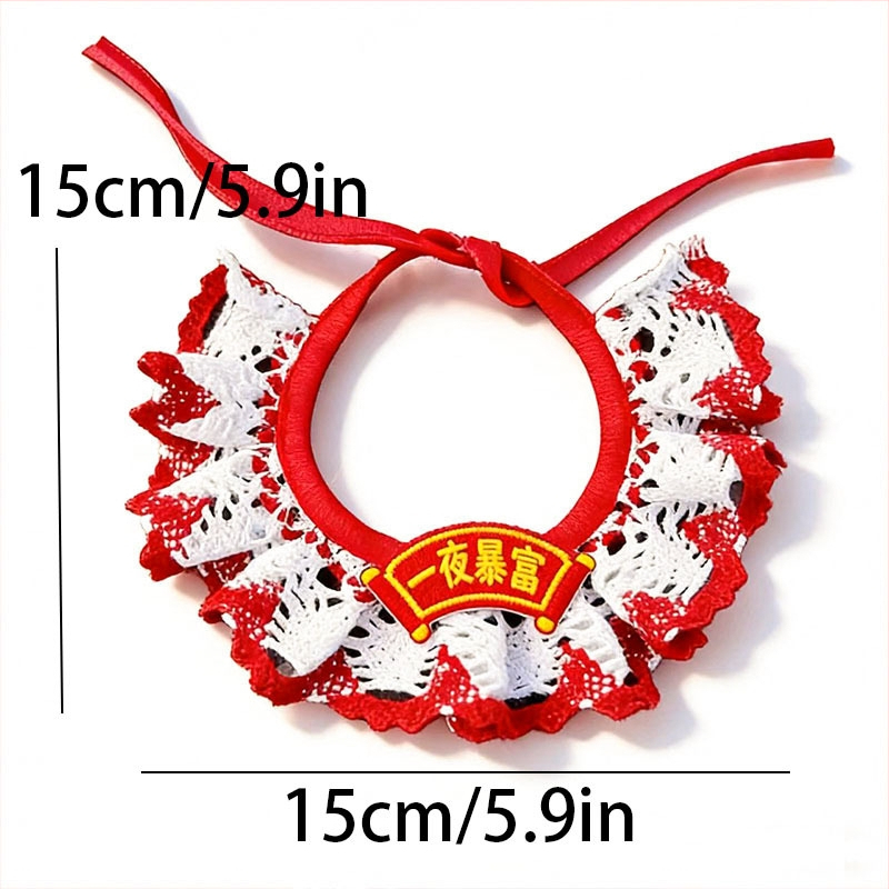 Bandánový náhrdelník pre domáce zvieratá, čínski štýl, kockovaný vzor, polyester, tlačený twill