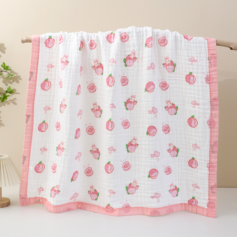 Βρεφική πετσέτα μπάνιου από γάζα, έξι στρώσεων με ευρύ άκρο, κατάλληλη για νεογέννητα, τεσσάρων εποχών, 200–300 g, μοντέρνο μινιμαλιστικό σχέδιο