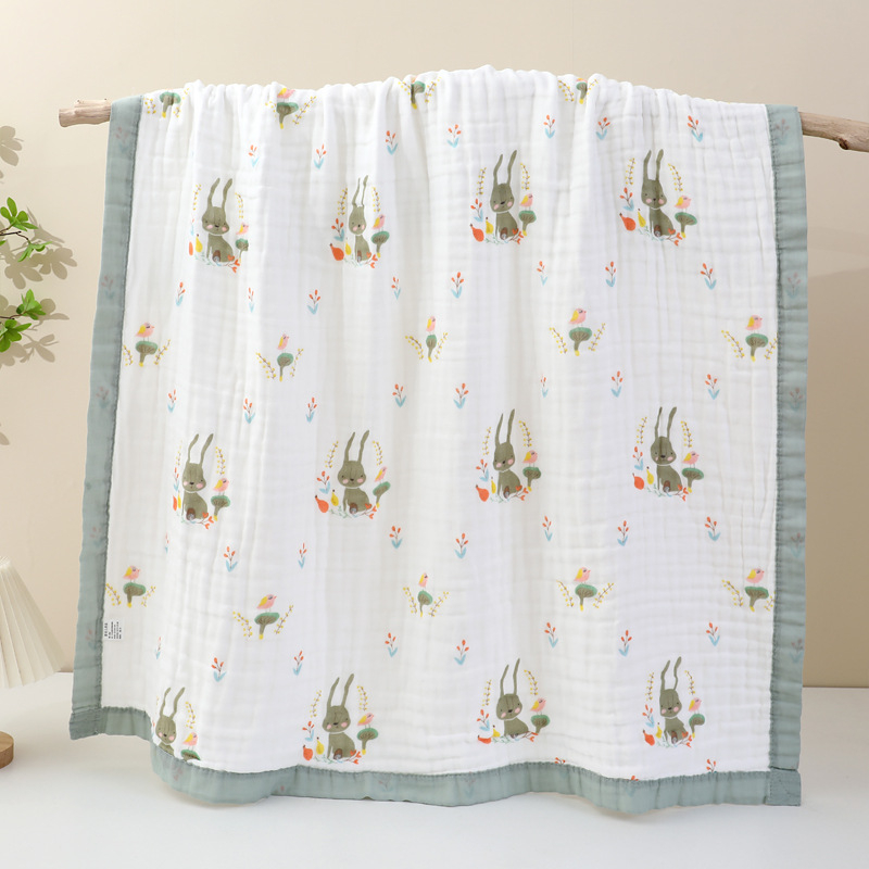 Βρεφική πετσέτα μπάνιου από γάζα, έξι στρώσεων με ευρύ άκρο, κατάλληλη για νεογέννητα, τεσσάρων εποχών, 200–300 g, μοντέρνο μινιμαλιστικό σχέδιο