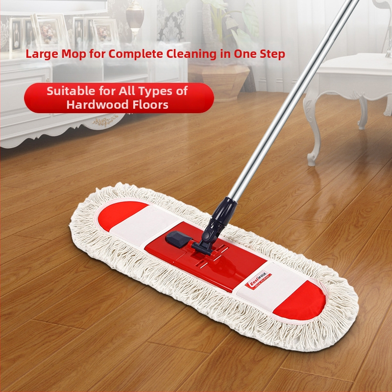 Isida mop plat pentru podea cu cap din fire de bumbac, tip praf din material textil, tijă din oțel inoxidabil