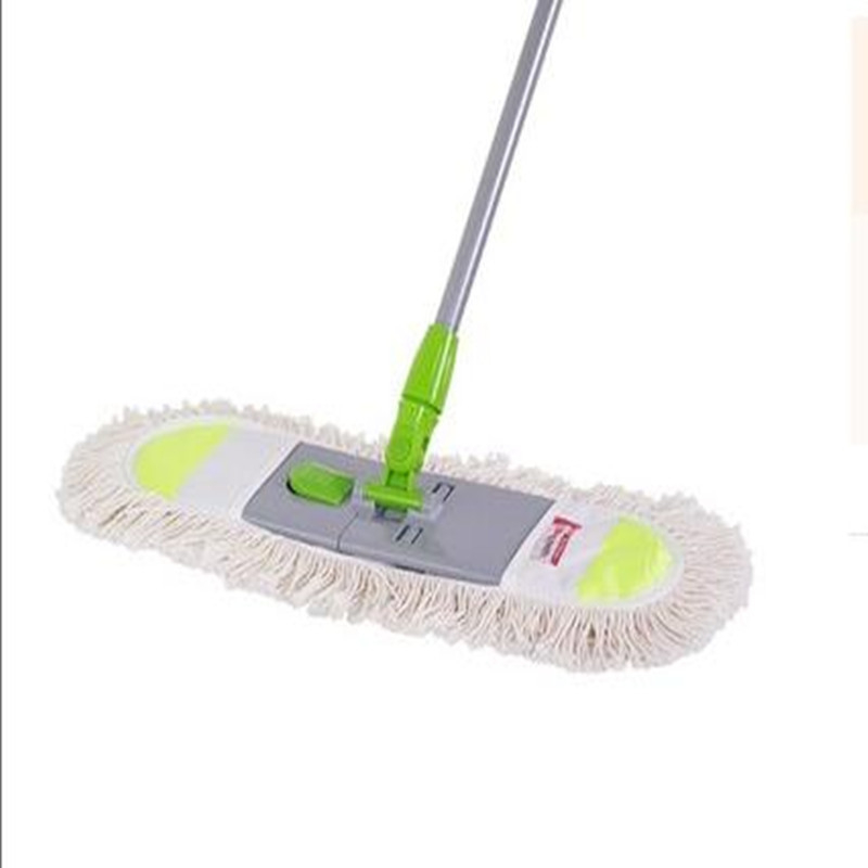 Isida mop plat pentru podea cu cap din fire de bumbac, tip praf din material textil, tijă din oțel inoxidabil