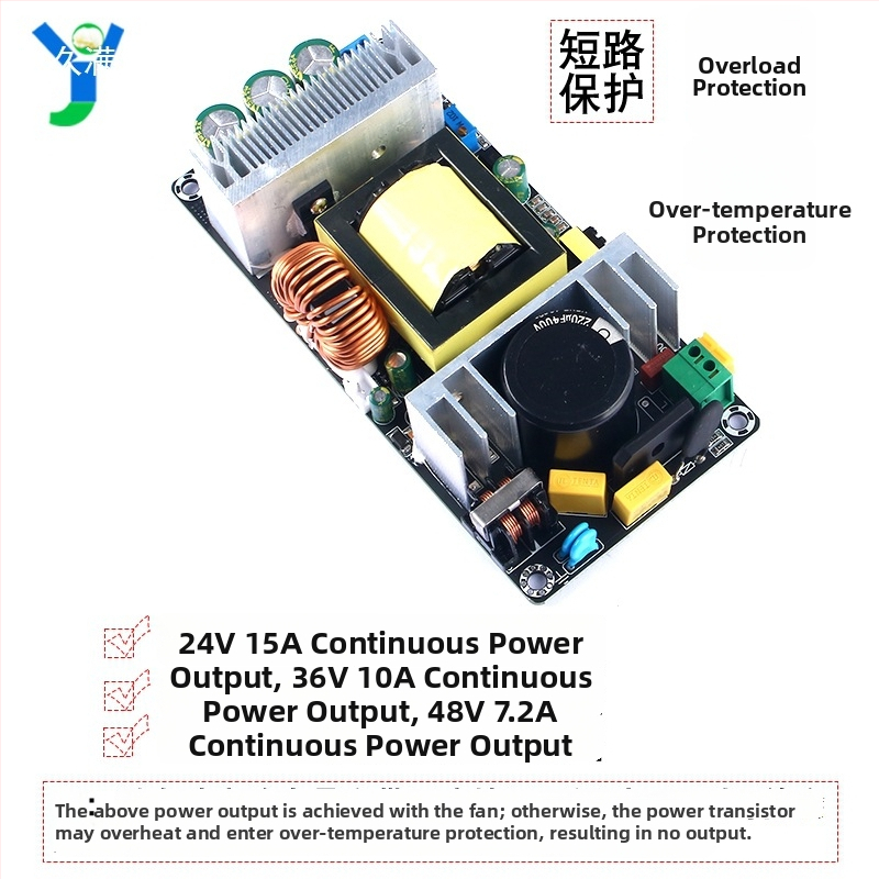 Prepínaný zdroj napájania 350W s výstupmi 24/36/48V, vstup 220V AC, 10A, nastaviteľný