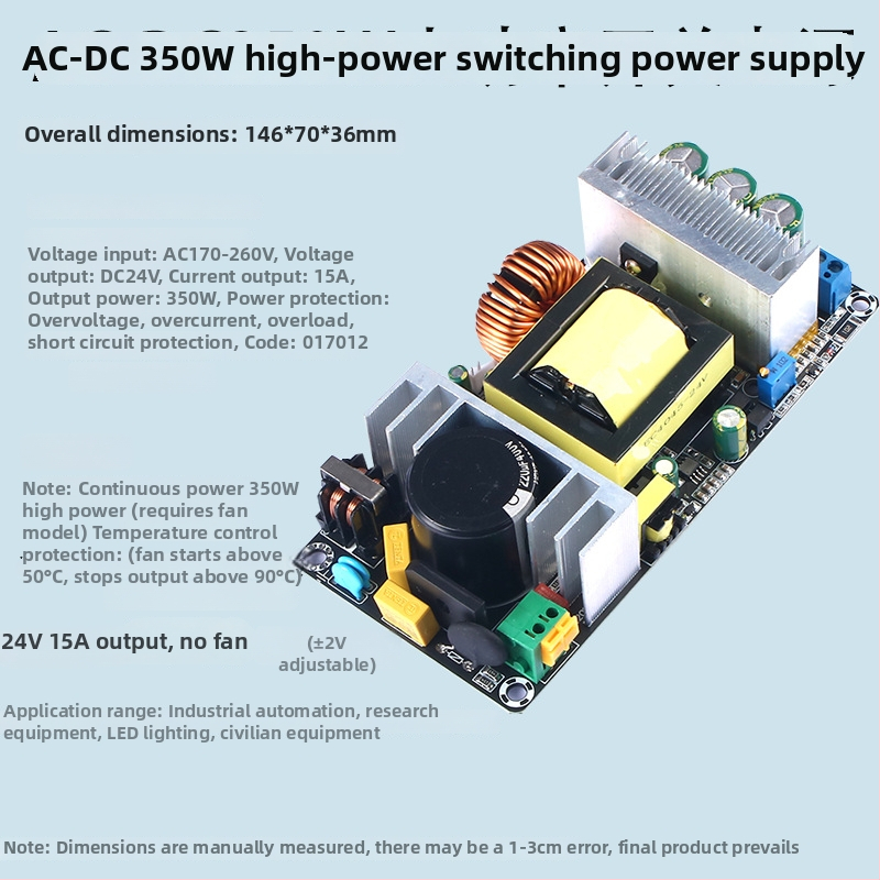 Prepínaný zdroj napájania 350W s výstupmi 24/36/48V, vstup 220V AC, 10A, nastaviteľný