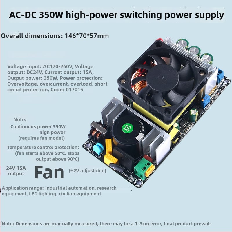 Prepínaný zdroj napájania 350W s výstupmi 24/36/48V, vstup 220V AC, 10A, nastaviteľný