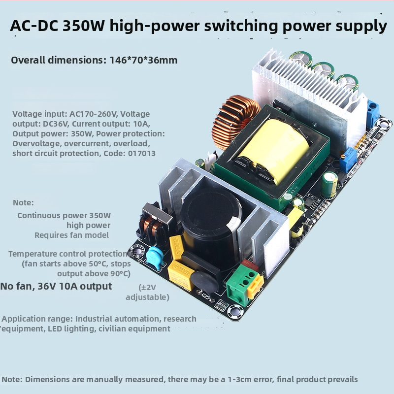 Prepínaný zdroj napájania 350W s výstupmi 24/36/48V, vstup 220V AC, 10A, nastaviteľný