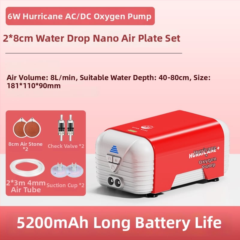 Old Fisherman αντλία οξυγόνου ενυδρείου – υπερ-σιωπηρή, AC/DC διπλής τροφοδοσίας, επαναφορτιζόμενη, βάρος 1.0 kg / 2.5 kg