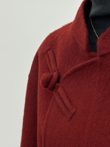 Дамско двустранно вълнено палто, без яка, дълги ръкави, ръчно ушито, съдържание на 95% вълна, есен 2025, китайски стил