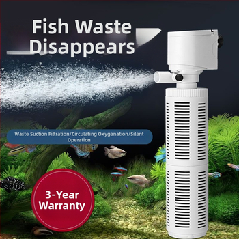 Φίλτρο ενυδρείου τεσσάρων σε ένα, ενσωματωμένος κυκλοφορητής, αθόρυβος οξυγονισμός και αναρρόφηση αποβλήτων