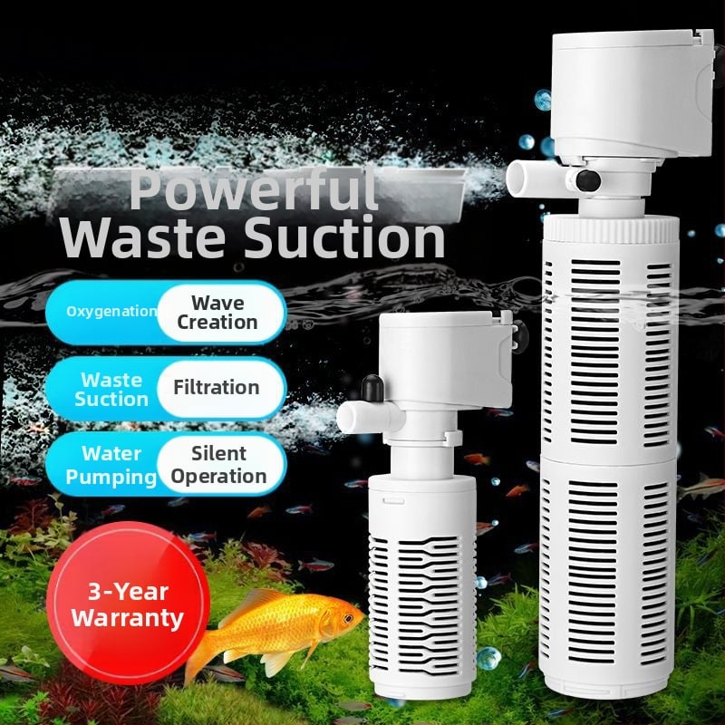 Φίλτρο ενυδρείου τεσσάρων σε ένα, ενσωματωμένος κυκλοφορητής, αθόρυβος οξυγονισμός και αναρρόφηση αποβλήτων