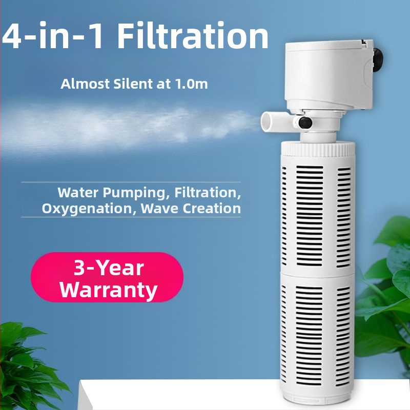 Φίλτρο ενυδρείου τεσσάρων σε ένα, ενσωματωμένος κυκλοφορητής, αθόρυβος οξυγονισμός και αναρρόφηση αποβλήτων