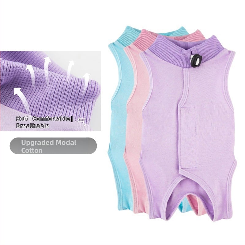 Ρούχο γάτας για μετεγχειρητική αποκατάσταση μετά από στειρώση, διαπνέον, ελαστικό για όλες τις εποχές, αντι-γλείψιμο, υλικό modal