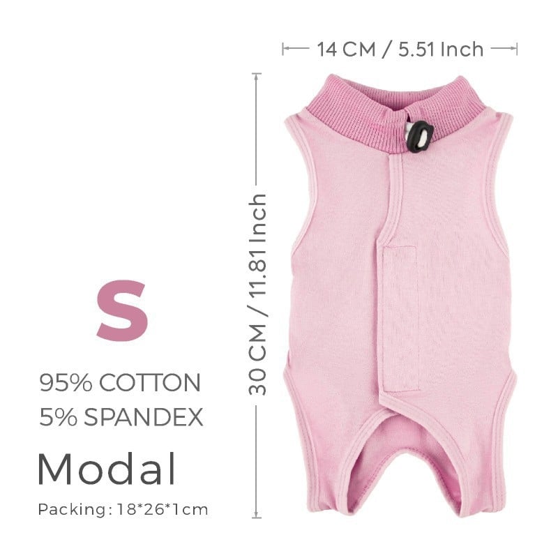 Ρούχο γάτας για μετεγχειρητική αποκατάσταση μετά από στειρώση, διαπνέον, ελαστικό για όλες τις εποχές, αντι-γλείψιμο, υλικό modal