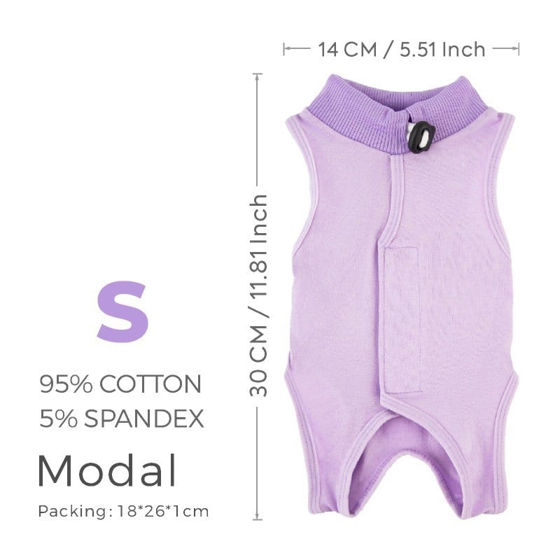 Ρούχο γάτας για μετεγχειρητική αποκατάσταση μετά από στειρώση, διαπνέον, ελαστικό για όλες τις εποχές, αντι-γλείψιμο, υλικό modal