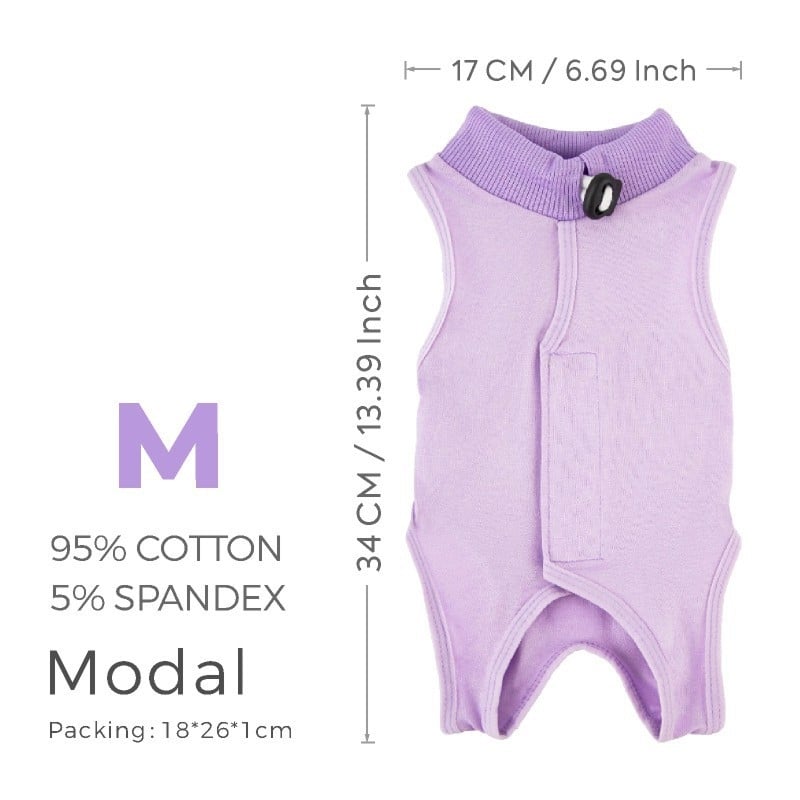 Ρούχο γάτας για μετεγχειρητική αποκατάσταση μετά από στειρώση, διαπνέον, ελαστικό για όλες τις εποχές, αντι-γλείψιμο, υλικό modal