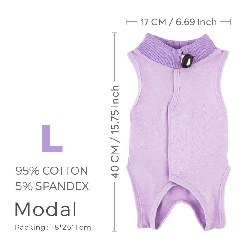 Ρούχο γάτας για μετεγχειρητική αποκατάσταση μετά από στειρώση, διαπνέον, ελαστικό για όλες τις εποχές, αντι-γλείψιμο, υλικό modal