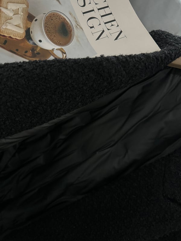 Женски жакет с двойно копчане и костюмска яка, гъста полиестерна материя, дълги ръкави, средна дължина, зимна колекция 2025