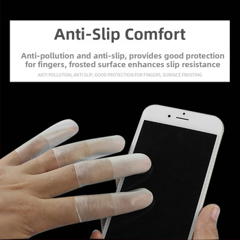 Conuri pentru deget de unică folosință, ultra-subțiri, rezistente la tăiere, antialunecare, semi-transparente, fără praf. Aplicații: fabrici, frumusețe, electronică