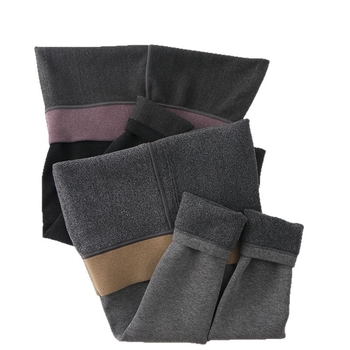 Sve-u-jednom termo leggings s fleece podstavom, debele, pamuk-elastan smjesa, visoka elastičnost, duljina 9/10